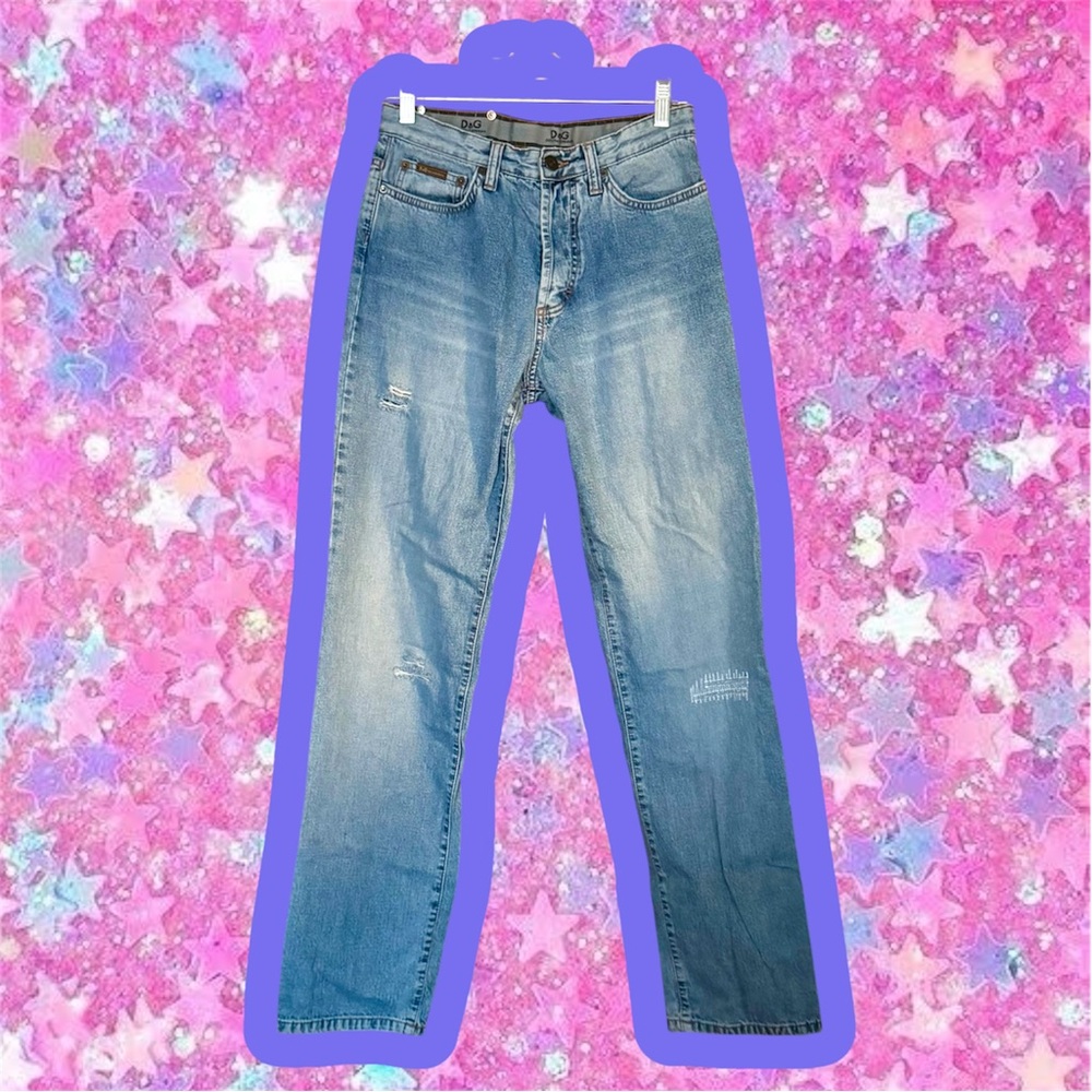 D&G vintage Y2K low rise jeans Sz 8 straight bootcut 2000s iconic designer 90s